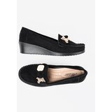 Shelvt Black suede shoes with a decorative teddy bear | shoptok.hr