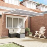 vidaXL Ročna Retraktibilna tenda Svetlo Siva 300x250 cm, Zamenjava platna za 3x2.5 m okvir Svetlo Siva | Shoptok.si