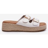 Boto Women's White Leather Sandals with Woven Eco Leather Zaloemi | Shoptok.si