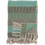 Bloomingville Zelena/plava deka od recikliranog pamuka za kauč 160x130 cm Isnel – Cijene