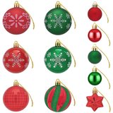  Set božićnih kuglica 88 kom. Zelena i crvena Ø 6 cm Plastika | shoptok.hr