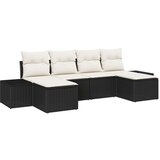 vidaXL 6-delni vrtni kavč set z blazinami črni poli ratan | Shoptok.si