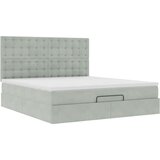  Otomanski posteljni okvir z vzmetnicami siv 160x200 cm žamet | Shoptok.si