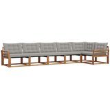  Set vanjskih sofa 6 kom. Prirodna i svijetlo siva Smeđa 408 x 170,5 x 73 cm | shoptok.hr