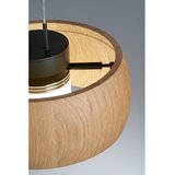 Fischer & Honsel Črna/v naravni barvi LED zatemnitvena viseča svetilka z lesenim senčilom Shine-wood – | Shoptok.si