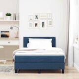  Postelja z vzmetnico z vzmetnico Modra 120 x 190 cm blago, (5000127429) | Shoptok.si