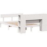 Knjižna postelja brez vzmetnice bela 120x190 cm trdna borovina | Shoptok.si