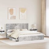  Krevet s od storage s uzglavljem Betonski sivi 180 x 200 cm | shoptok.hr