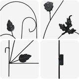  Vrtna Ograda 5 pcs Crna Čelik | shoptok.hr