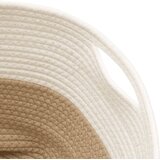  Košara za pohranu bež-bijela Ø 43 x 35 cm od pamuka | Eponuda.com