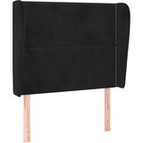 The Living Store vzglavje z ušesi črno 93x23x118/128 cm žamet - vzglavje, (21418439) | Shoptok.si