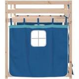 Krevet na kat sa zavjesama plavi 90 x 200 cm od borovine | shoptok.hr