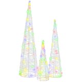  Božićno drvce 3 pcs Šareni 20 x 20 x 80 cm Akril | shoptok.hr