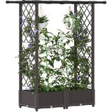  Povišeni krevet s mrežom i krovom Smeđa 122,5 x 40 x 123 cm PP | shoptok.hr