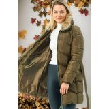 Dewberry Z6767 WOMEN'S COAT-PLAIN KHAKI Cene