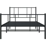vidaXL Metalni okvir kreveta uzglavlje i podnožje crni 90 x 200 cm | shoptok.hr