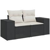 vidaXL Vrtna sedežna garnitura 8-delna z blazinami črn poli ratan, (21066516) | Shoptok.si