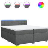 Maison Chic Box spring postelja - Vzmetna postelja z vzmetnico temno siva 200x200 cm blago SL4375, (21904839) | Shoptok.si