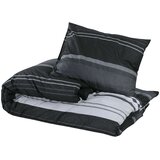 vidaXL Posteljnina črna in bela 140x200 cm bombaž | Shoptok.si