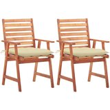 Maison Chic Vrtni jedilni stoli - Stol za vrt 2 kosa z blazinami trden akacijev les JS327, (21878279) | Shoptok.si