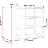  Zidni ormarić crni 75 x 35 x 60 cm od konstruiranog drva | shoptok.hr