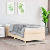  Box spring postelja z vzmetnico krem 80x200 cm blago, (20724682) | Shoptok.si