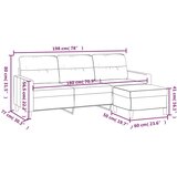  Trosjed s tabureom tamnosivi 180 cm od tkanine Siva | shoptok.hr