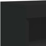  Bočni ormarić s LED svjetlima crni od konstruiranog drva | shoptok.hr