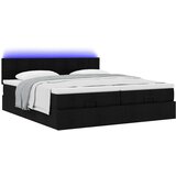 vidaXL Otomanski posteljni okvir z vzmetnicami črn 180x200 cm blago | Shoptok.si