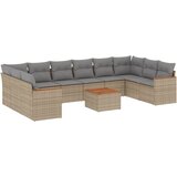 Maison Chic Seti vrtnega pohištva - Vrtna garnitura - Vrtni pohištvo set 11-delna z blazinami bež poli ratan, (21819072) | Shoptok.si