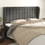 vidaXL Uzglavlje s ušima tamnosivi 203x23x118/128 cm baršunasti Cijene