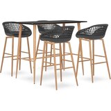  5-dijelni barski set crno-sivi | shoptok.hr