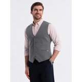 Ombre Fitted elegant men's structured knit vest - graphite | Shoptok.si