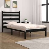  Posteljni okvir črn iz trdne borovine 75x190 cm 2FT6, (20646715) | Shoptok.si