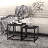The Living Store Čajna mizica 2 kosa MDF črne barve - Čajna Mizica, (21662366) | Shoptok.si