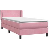 Box spring postelja z vzmetnico roza 80x220 cm žamet, (21793039) | Shoptok.si