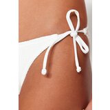Trendyol White Tie-Up Textured Regular Bikini Bottom | Eponuda.ba