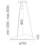 ARTEMIDE 1402010APP-LED RGBW prigušiva luster na sajli AMELUNA LED/45W/230V 3000K | Eponuda.com
