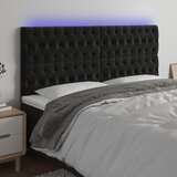 vidaXL LED posteljno vzglavje črno 200x7x118/128 cm žamet Cene