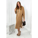 Kesi Long Camel Hooded Dress | shoptok.hr