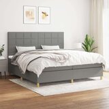  S oprugama i madracem tamnosivi 200 x 200 cm od tkanine | shoptok.hr
