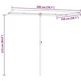  Vrtni suncobran s aluminijskom šipkom 2 x 1 5 m bordo | shoptok.hr