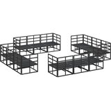  Sjedeća garnitura za vrt 12 pcs Crna Metal | shoptok.hr