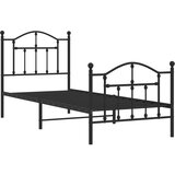  Metalni okvir kreveta uzglavlje i podnožje crni 80x200 cm | shoptok.hr
