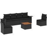 vidaXL 7-dijelni set vrtnih sofa od poliratana s jastucima crni | shoptok.hr