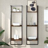 vidaXL Zidna polica s 3 razine dimljenog hrasta 30x25x100 cm drvena | shoptok.hr