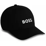 Boss Otroška bombažna bejzbolska kapa črna barva
