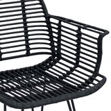  Stolac za blagovanje 2 pcs Ratan i čelik Crna 57 x 55 x 85 cm | shoptok.hr