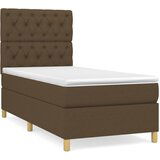Maison Chic Box spring postelja - Vzmetna postelja z vzmetnico temno rjava 80x200 cm blago SL19469, (21893854) | Shoptok.si