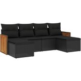  The Living Store Vrtna sedežna garnitura 6-delna z blazinami črna poli ratan - Vrtna Sedežna Garniture, (21443621) | Shoptok.si